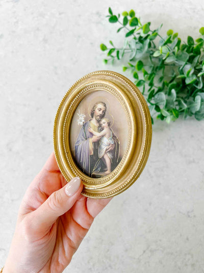 Petite St. Joseph and Jesus - Framed