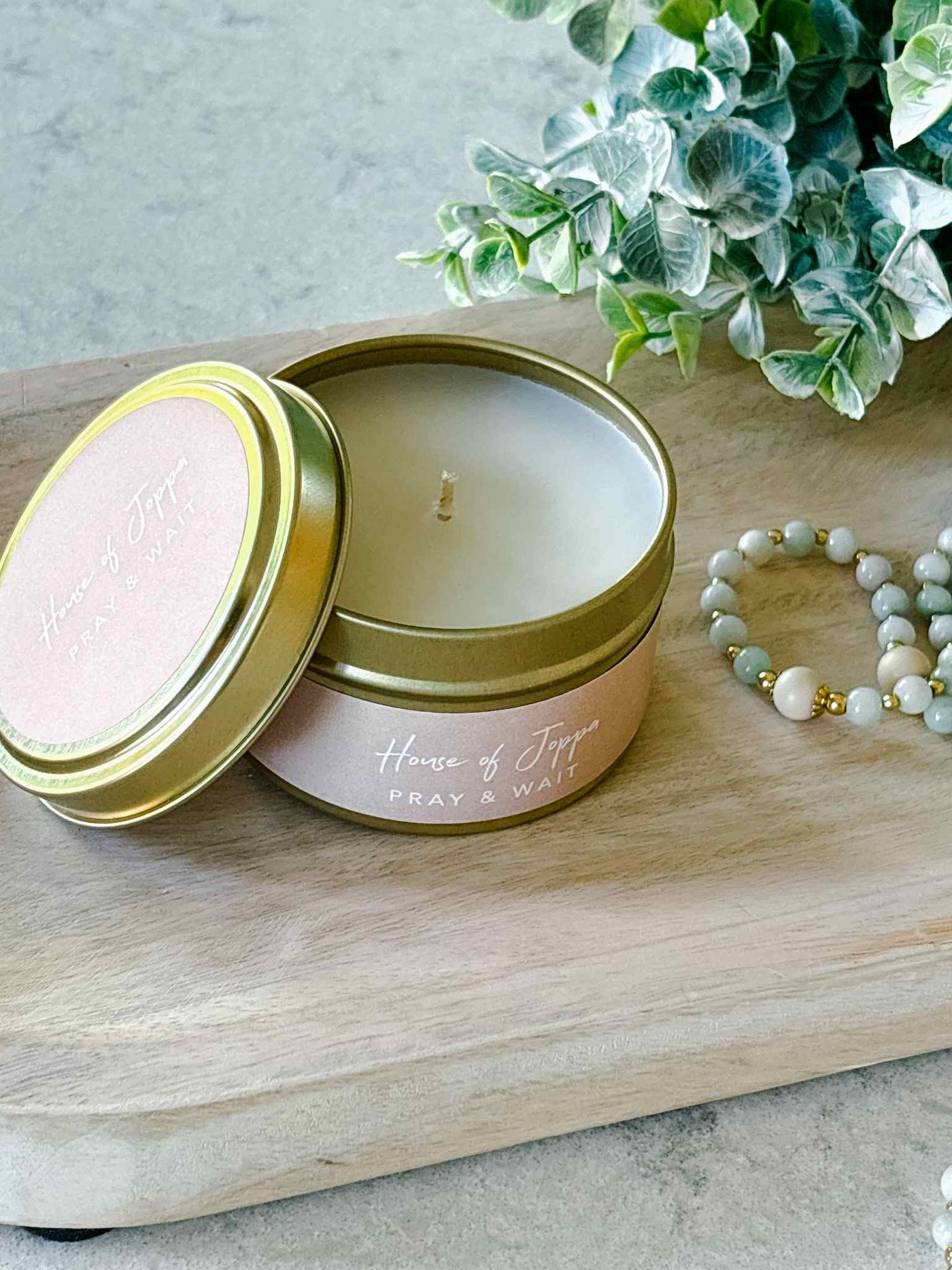 Pray & Wait Candle Tin - Vanilla + French Oak + Juniper