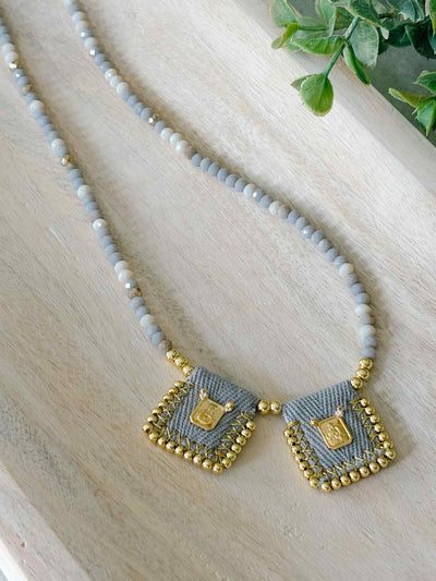 Sacred Heart & Our Lady of Carmel Scapular-Inspired Necklace
