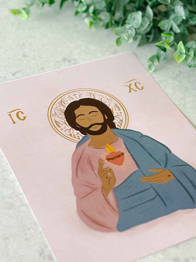 Sacred Heart of Jesus Icon-Inspired Print