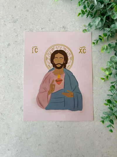Sacred Heart of Jesus Icon-Inspired Print