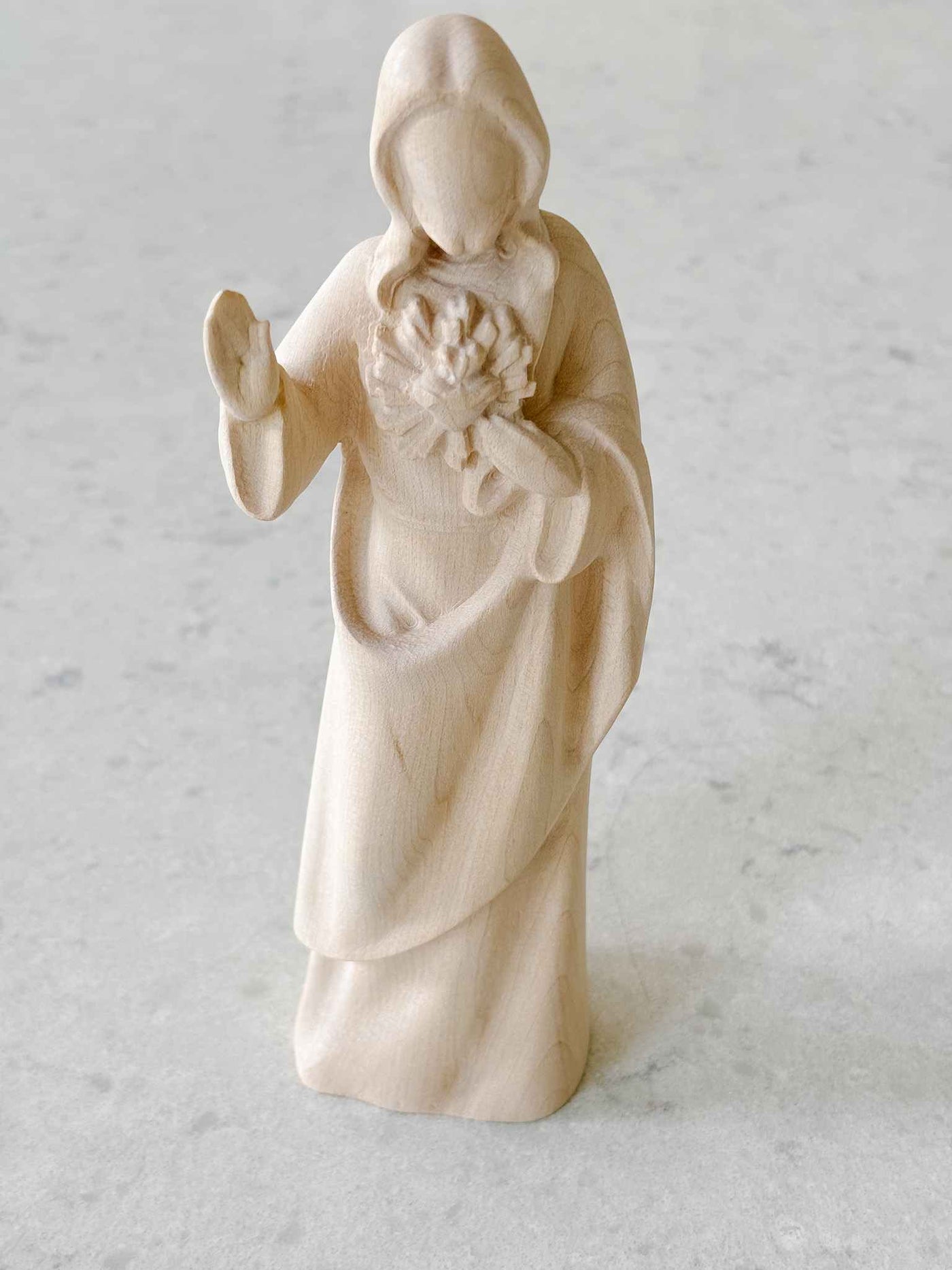 Sacred Heart of Jesus - Natural Wooden Statue