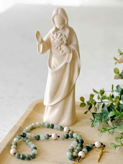 Sacred Heart of Jesus - Natural Wooden Statue
