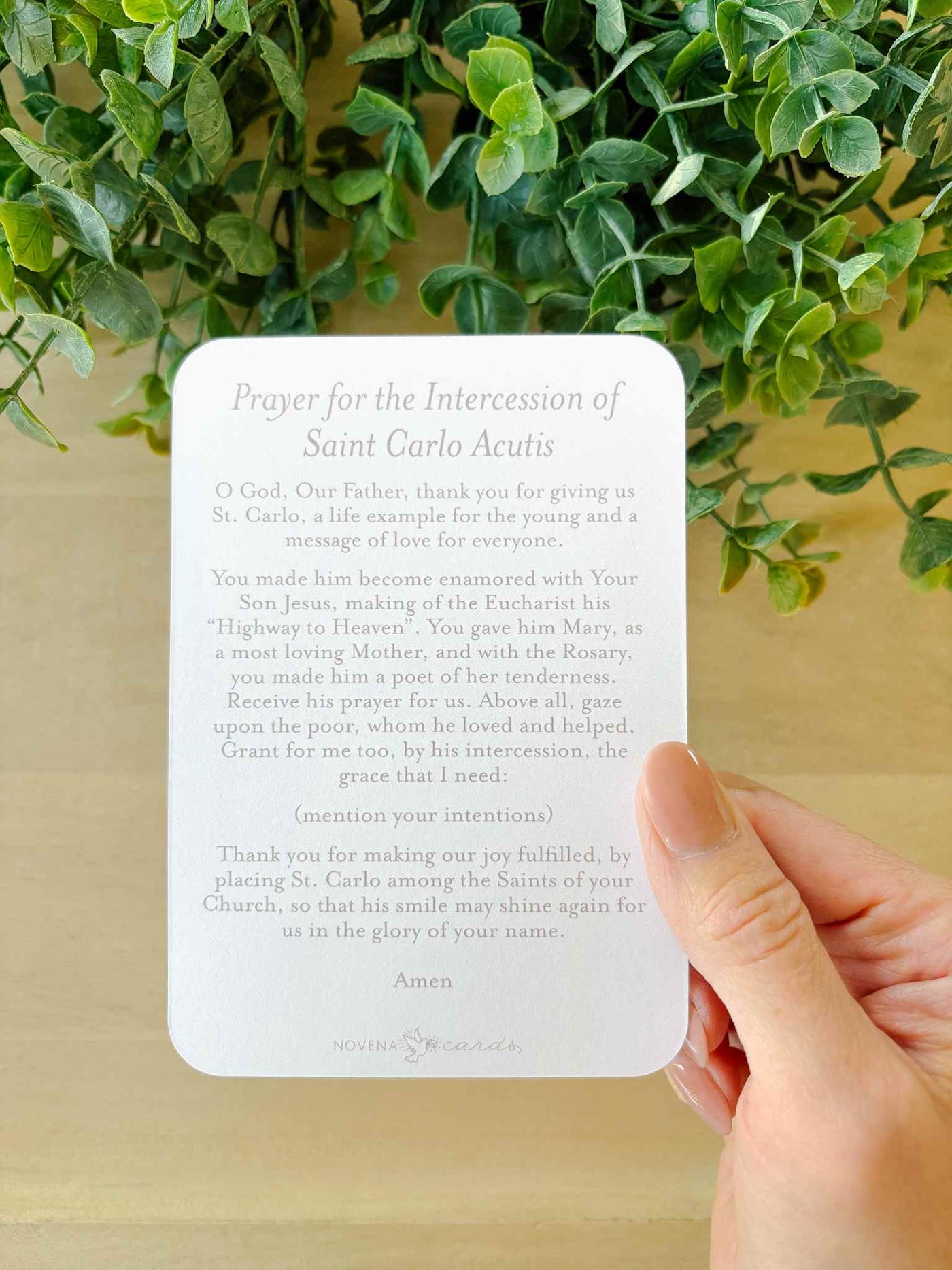 Saint Carlo Acutis Prayer Card