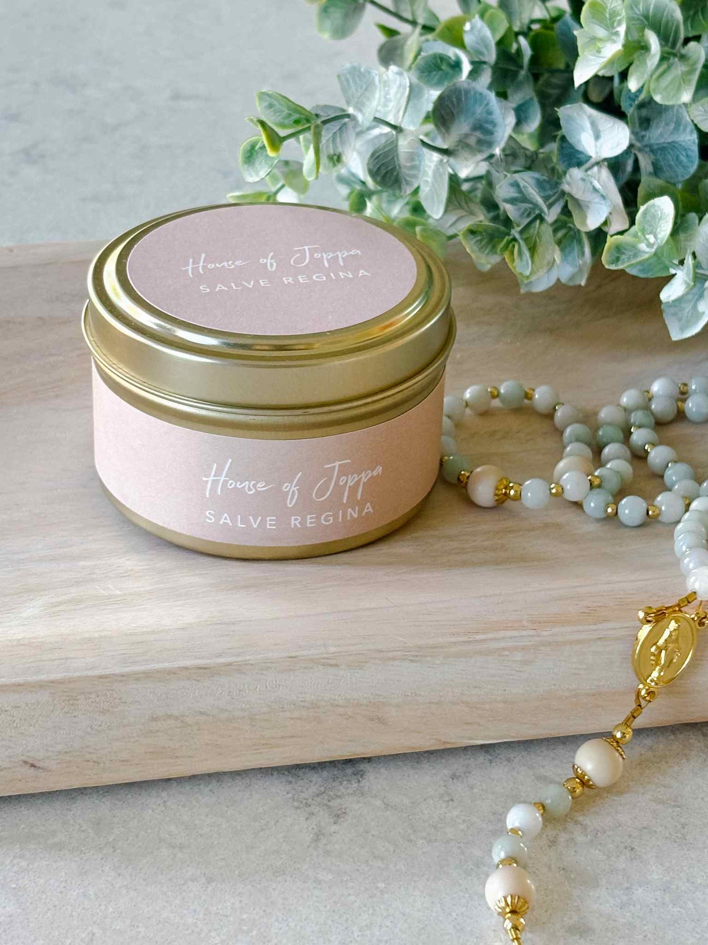 Salve Regina Candle Tin - Fresh Roses + Black Currant + Sunshine