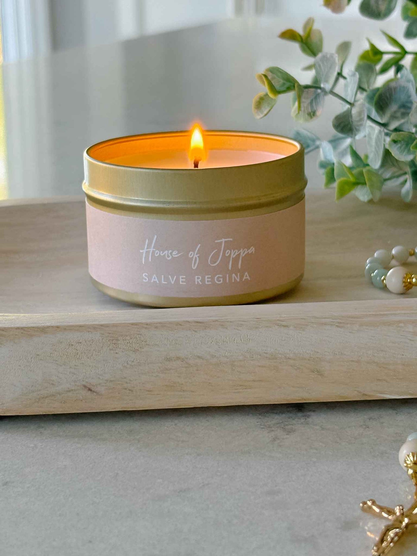 Salve Regina Candle Tin - Fresh Roses + Black Currant + Sunshine