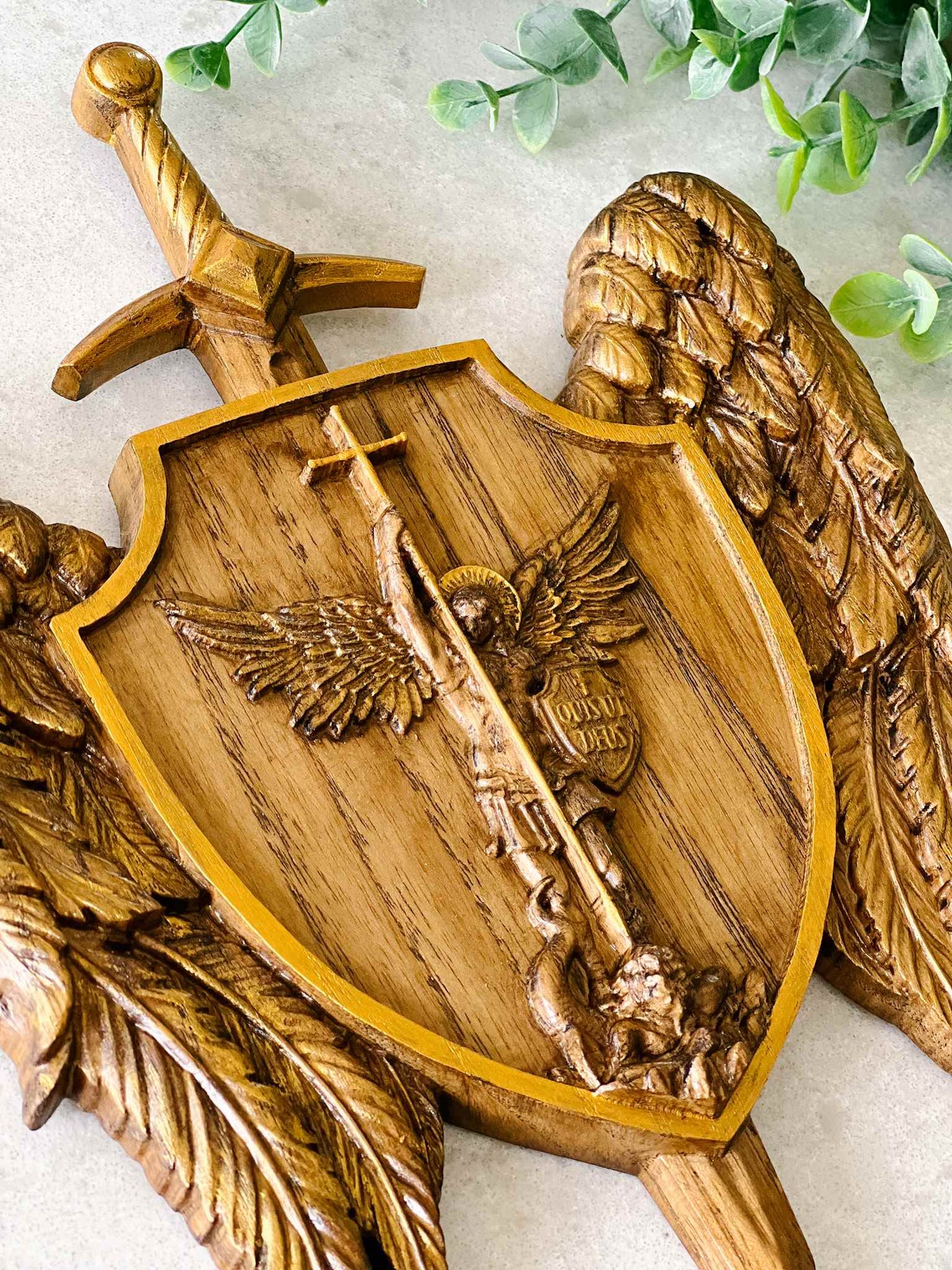 St. Michael the Archangel Plaque - Gold