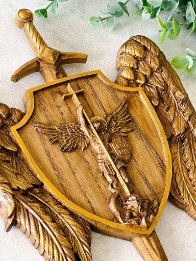 St. Michael the Archangel Plaque - Gold