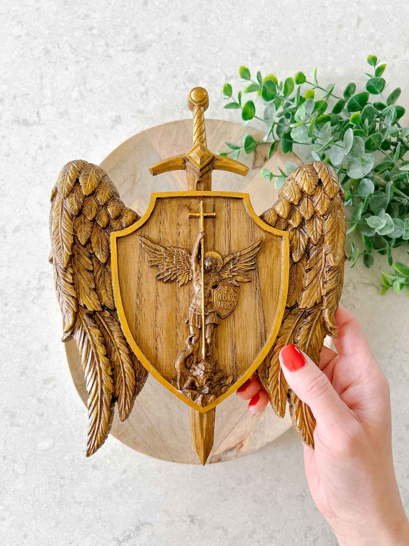 St. Michael the Archangel Plaque - Gold