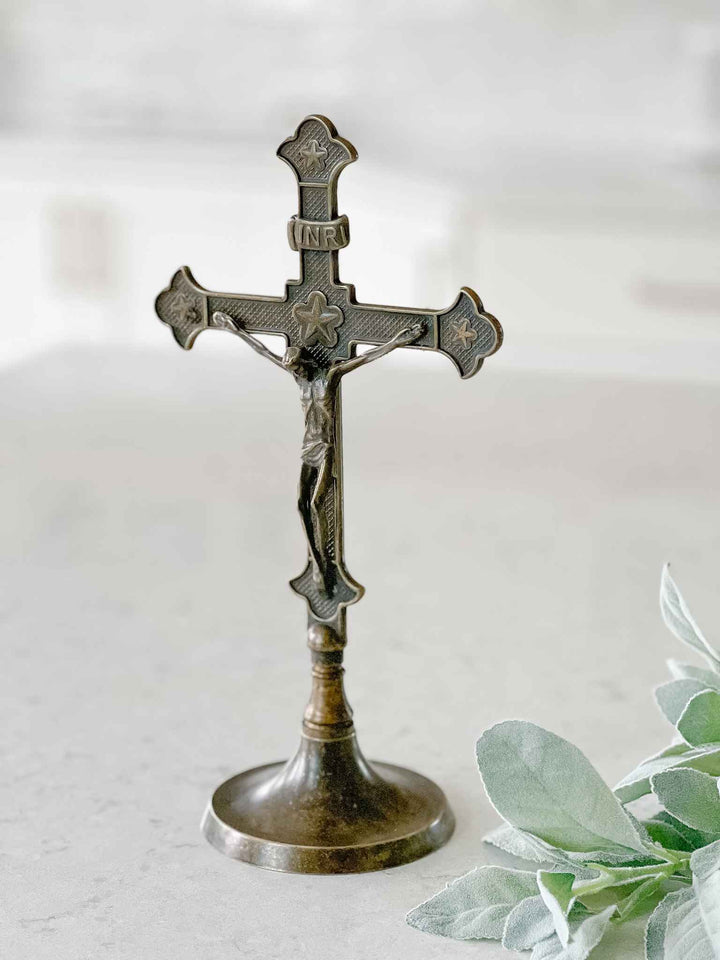 StandingAntiquedBrassCrucifix4