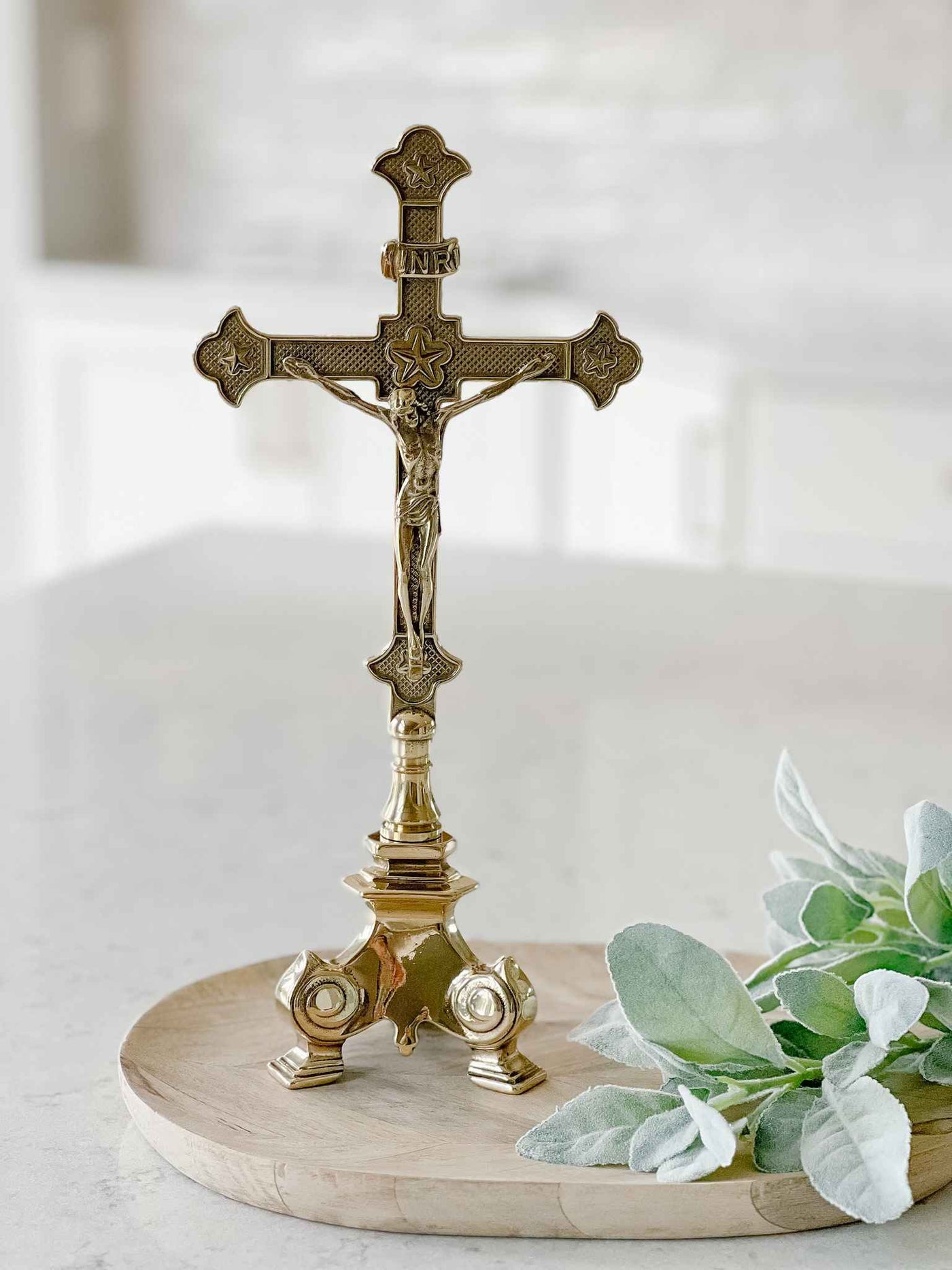 Standing Crucifix - Polished Brass