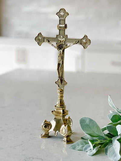 Standing Crucifix - Polished Brass