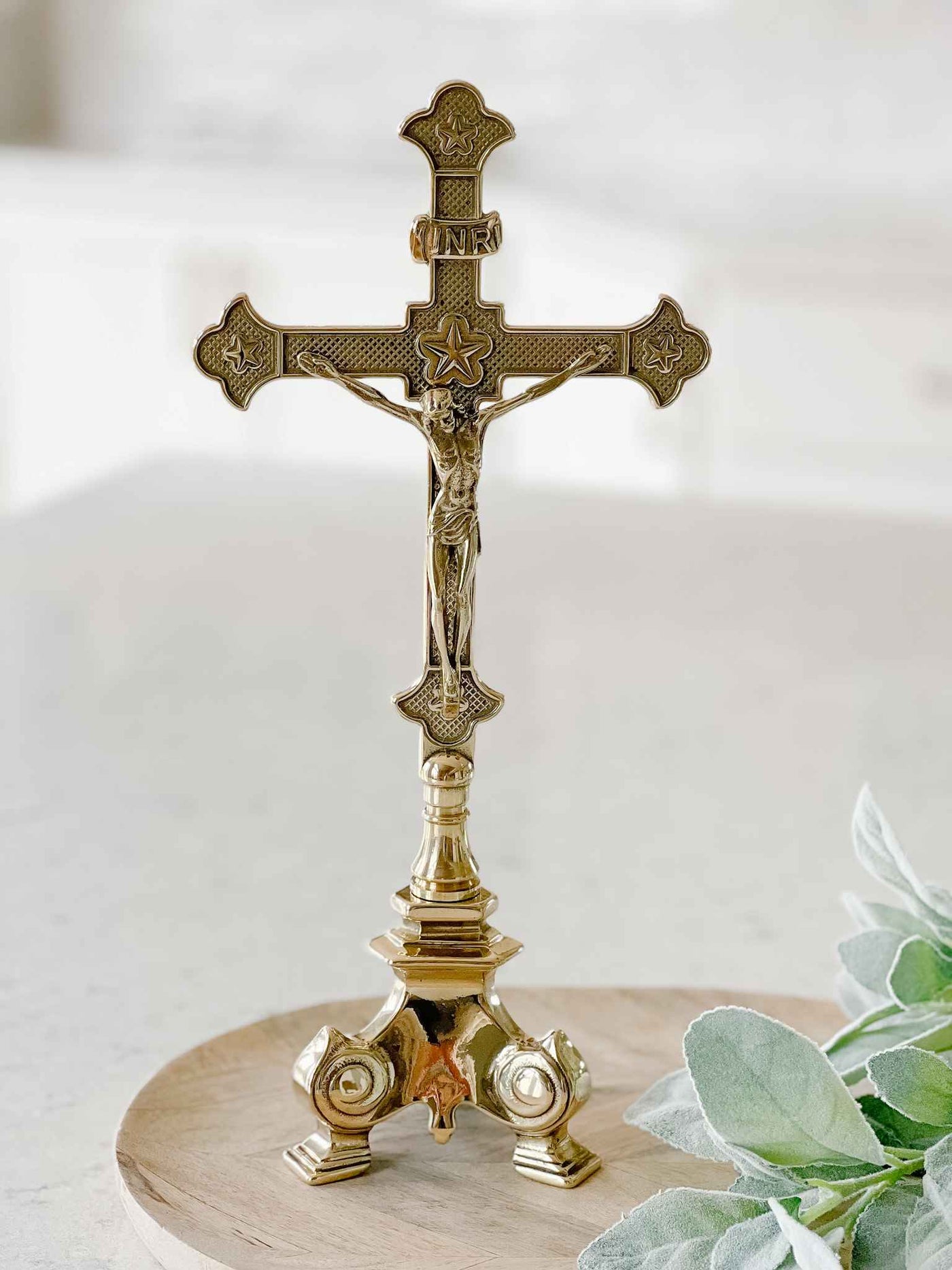 Standing Crucifix - Polished Brass