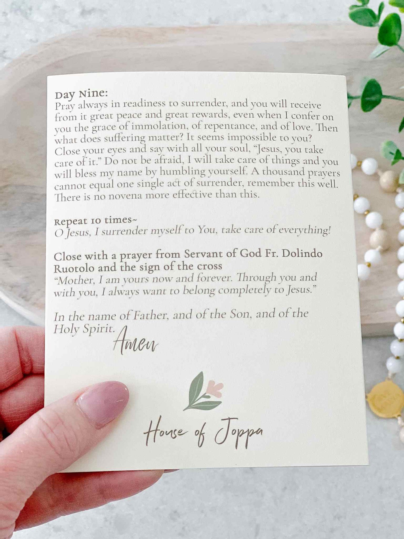 Surrender Novena Prayer Card