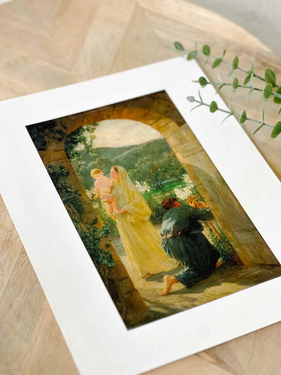 The Holy Family By Their Home - Print