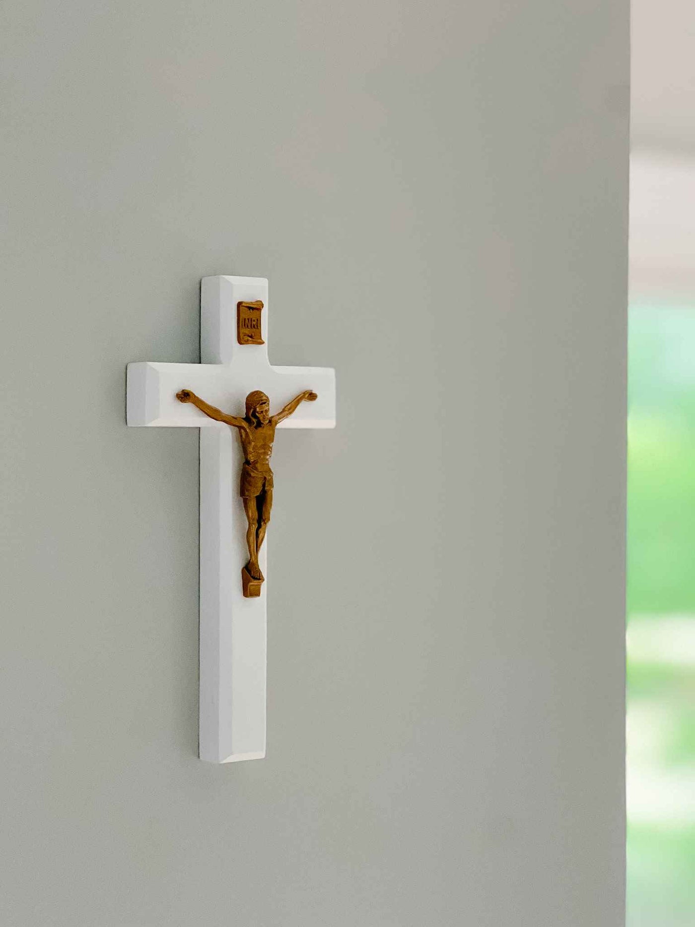 White Wood Crucifix