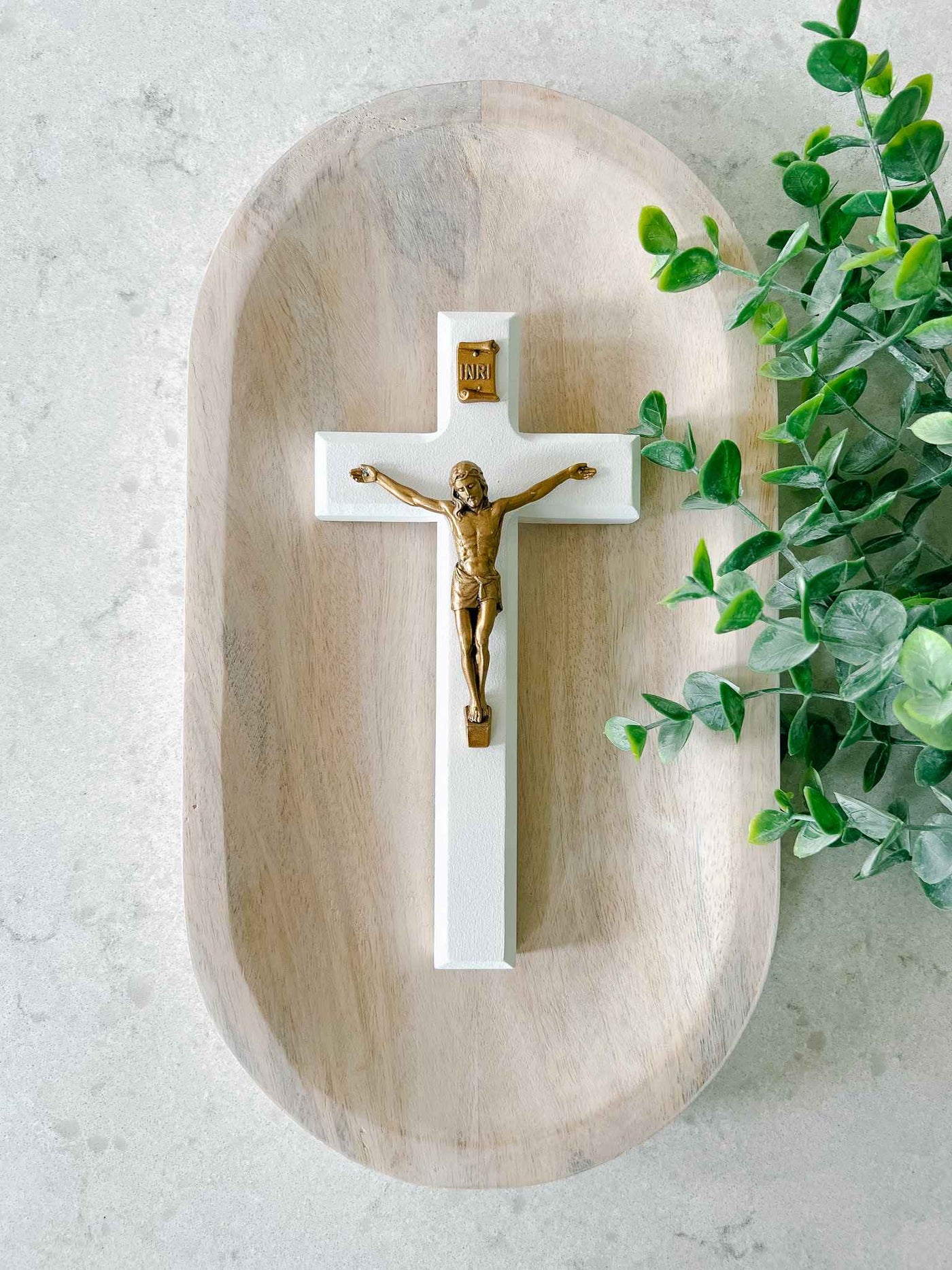 White Wood Crucifix
