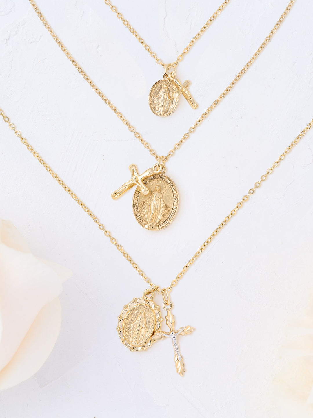 Miraculous Medal &amp; Crucifix Necklace with other House of Joppa jewelry