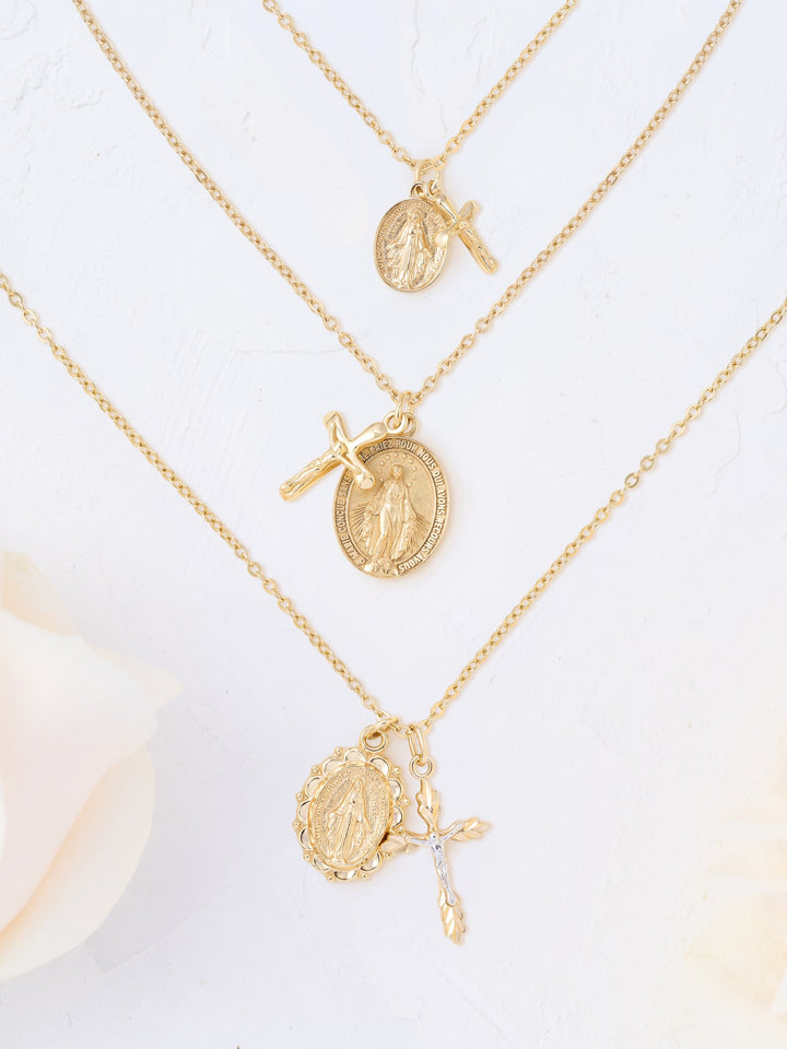 Miraculous Medal &amp; Crucifix Necklace with other House of Joppa jewelry