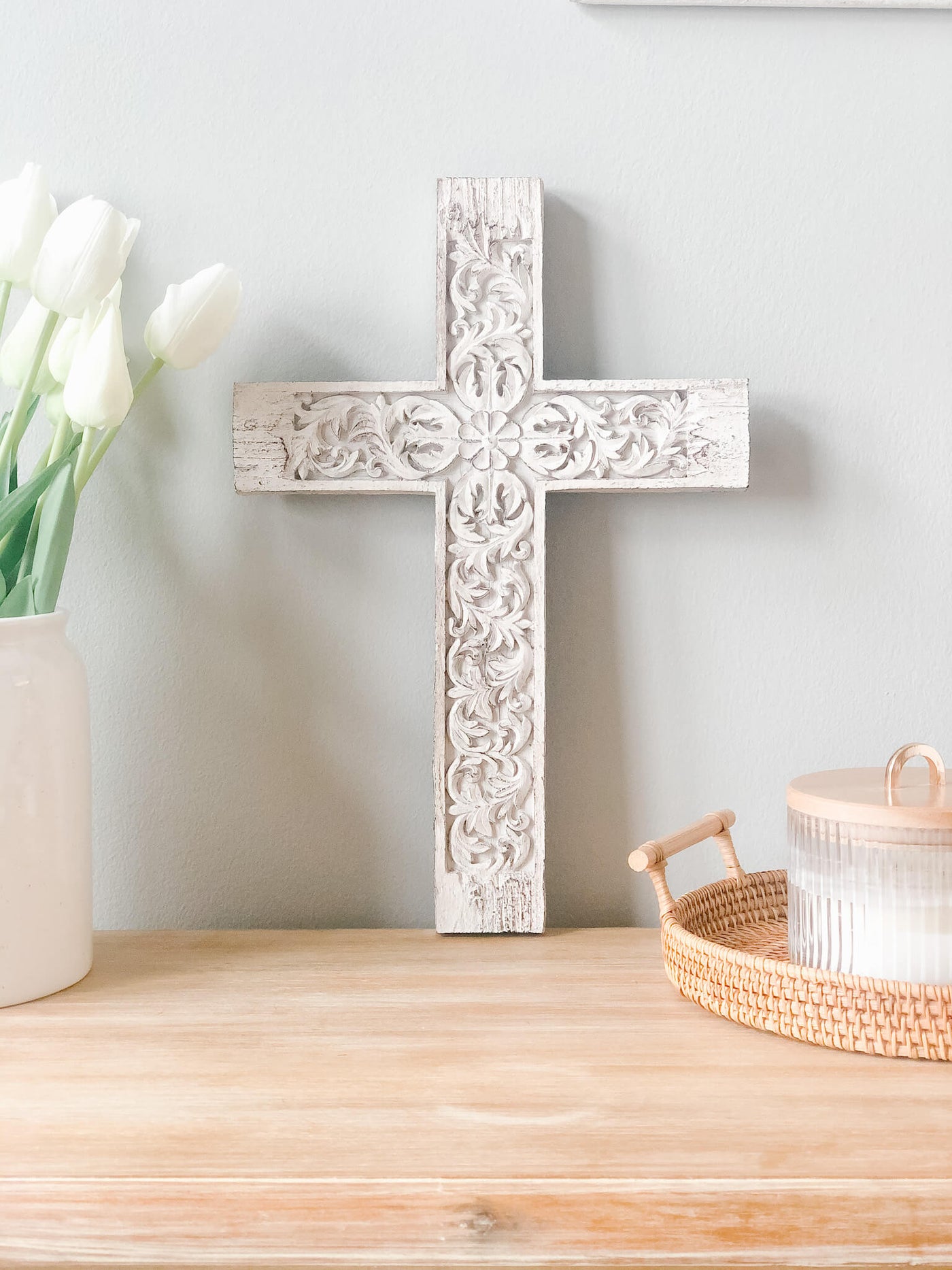 Antiqued Wall Cross, Catholic Home Decor