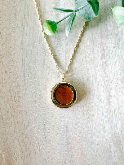 Blessed Mother of Pearl Necklace - Amber