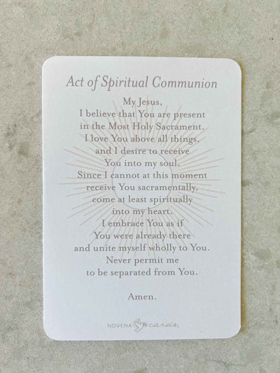 Act of Spiritual Communion - Prayer Card