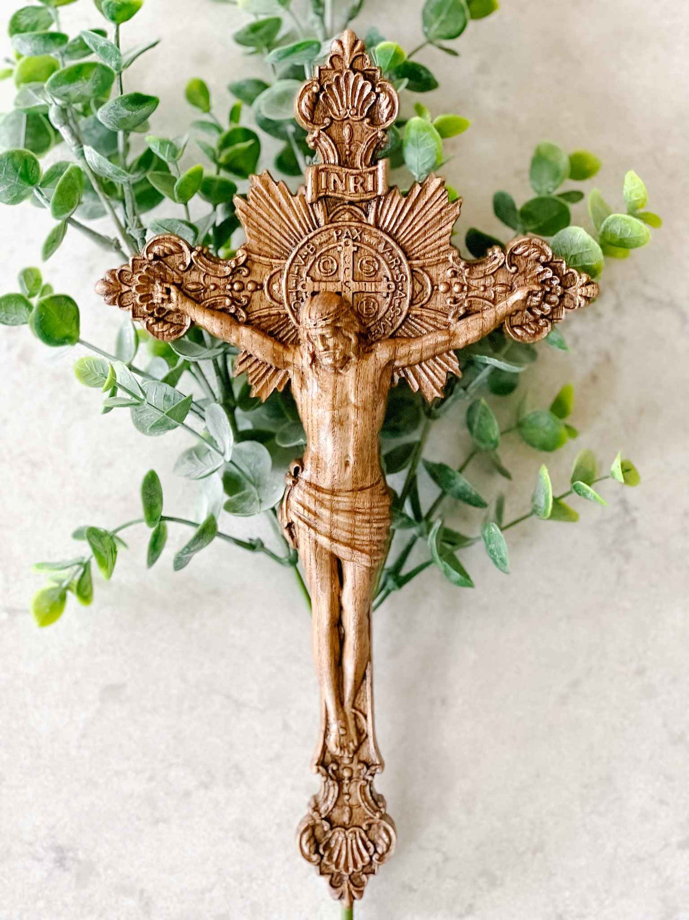 Carved Wooden Crucifix