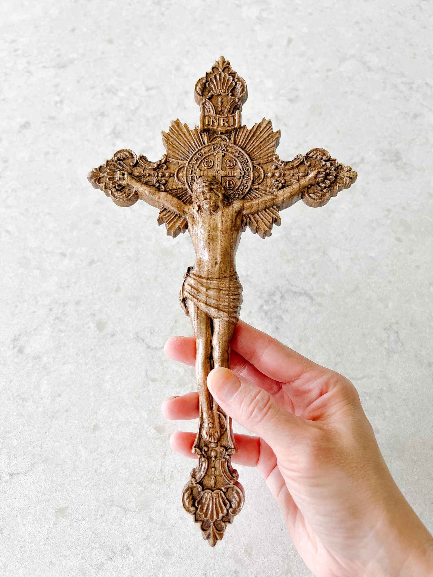 Carved Wooden Crucifix