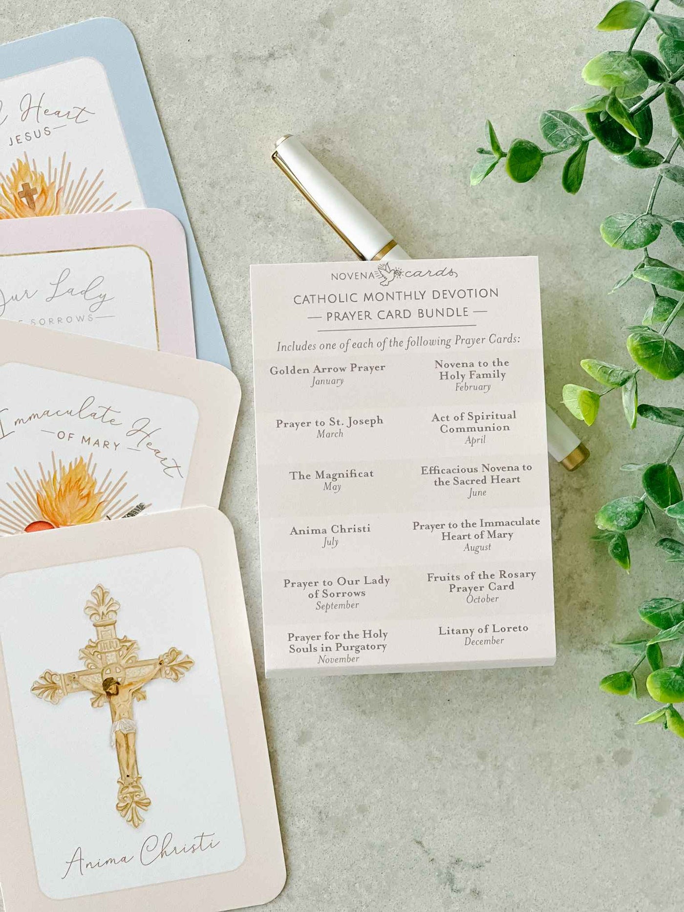 Catholic Monthly Devotion - Prayer Card Bundle