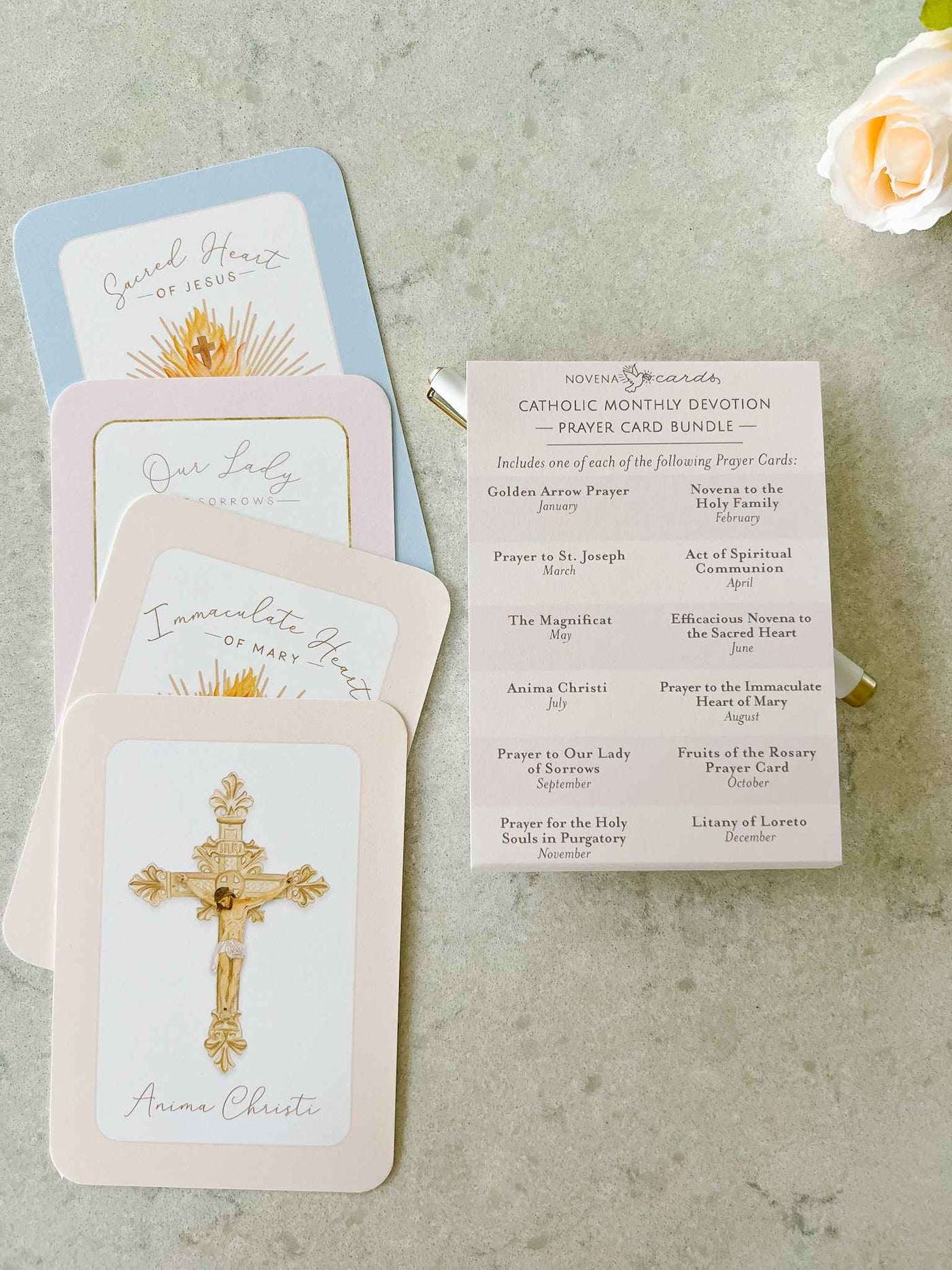 Catholic Monthly Devotion - Prayer Card Bundle