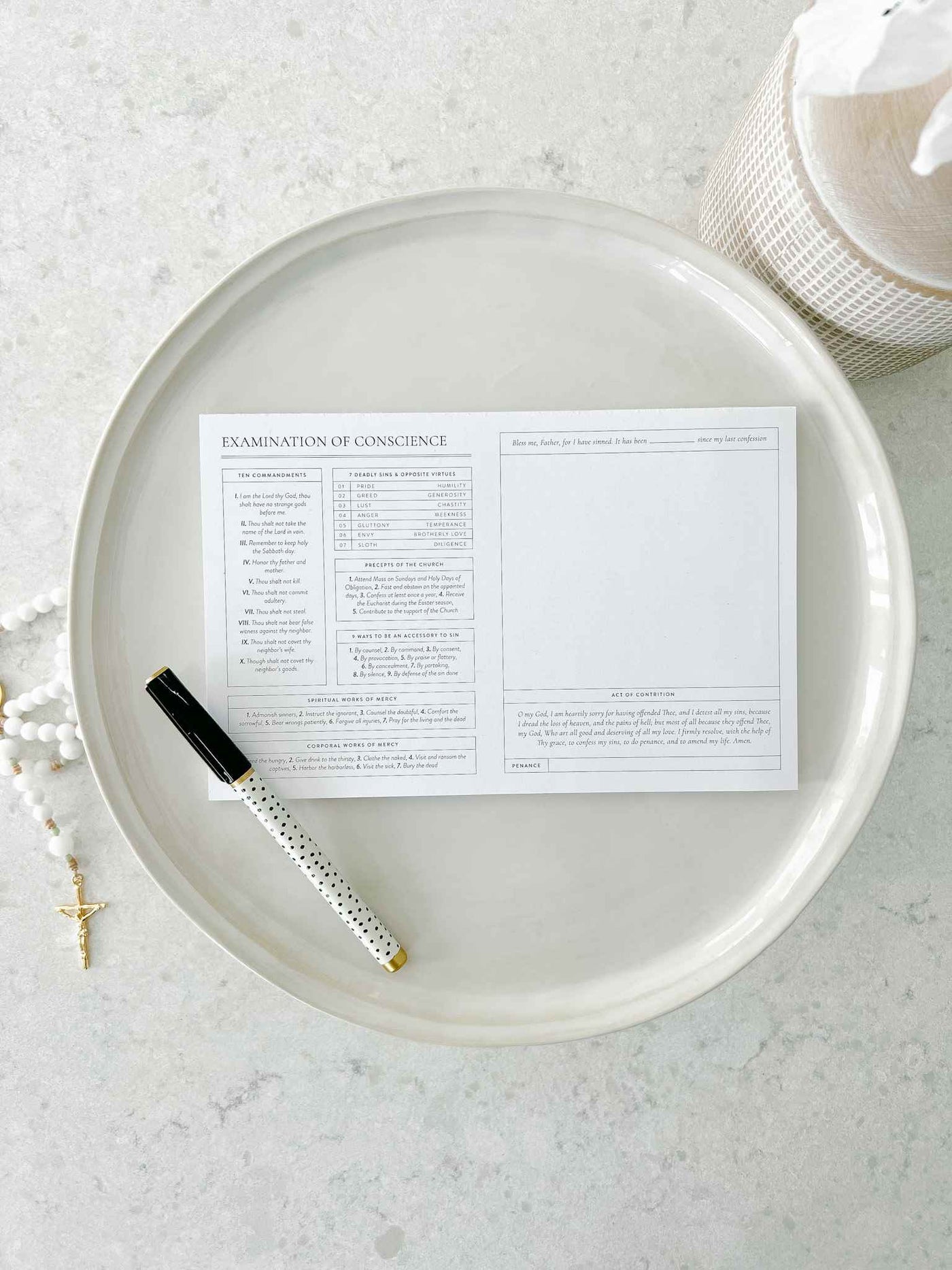 Examination of Conscience Notepad