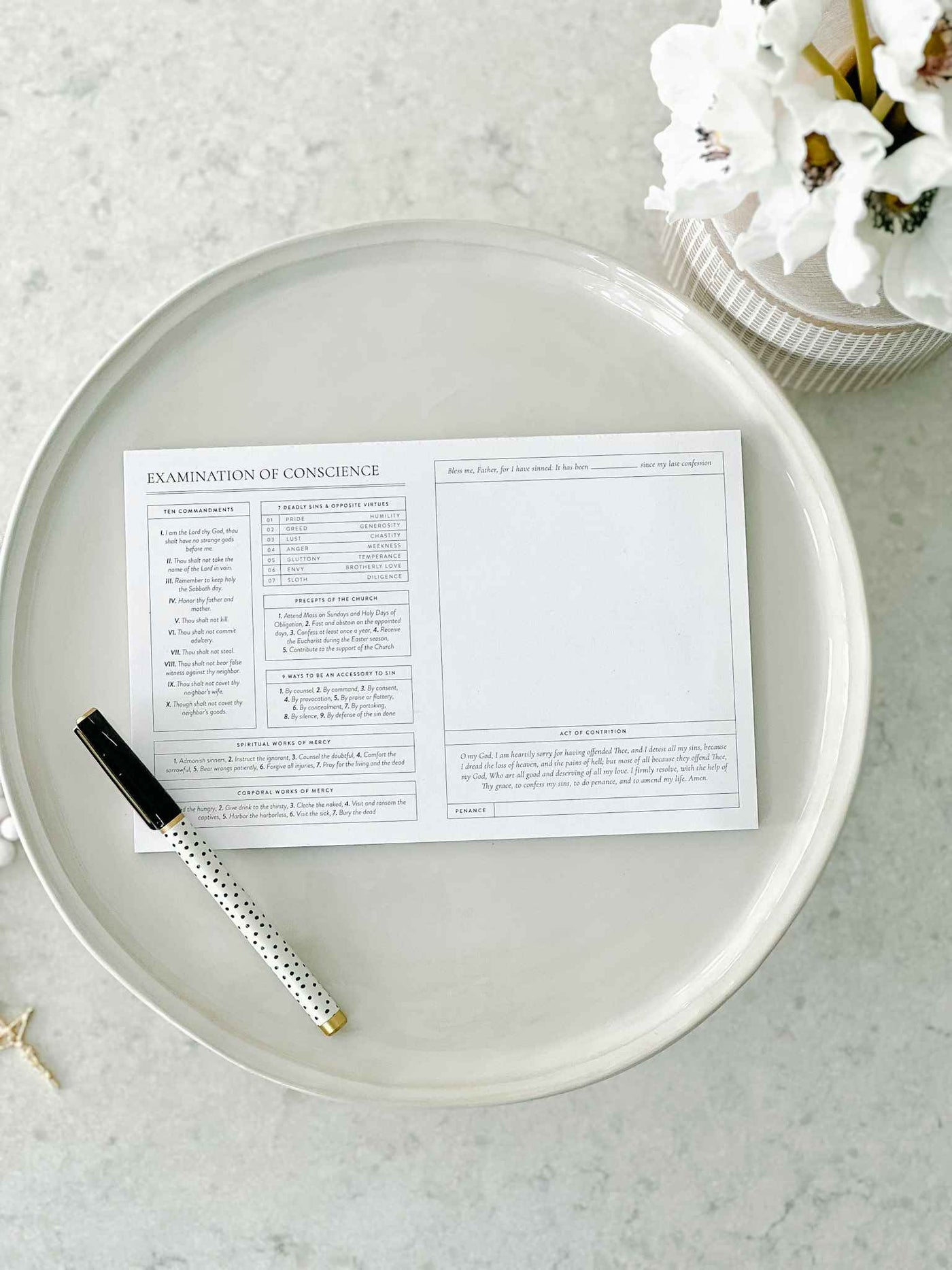 Examination of Conscience Notepad