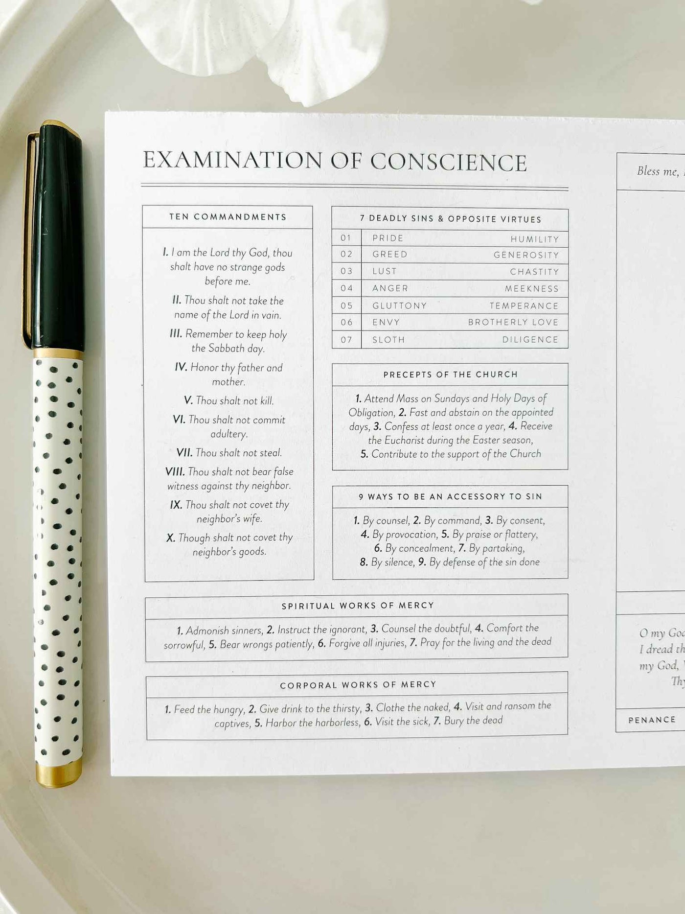 Examination of Conscience Notepad