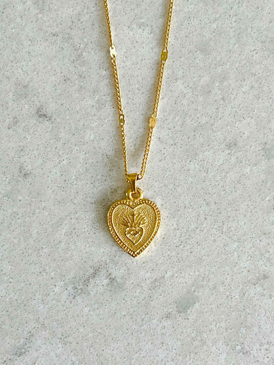 Heart Shaped Sacred Heart Necklace