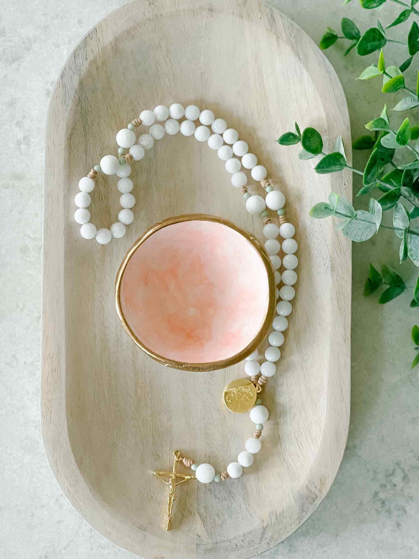 Pink Rosary Dish