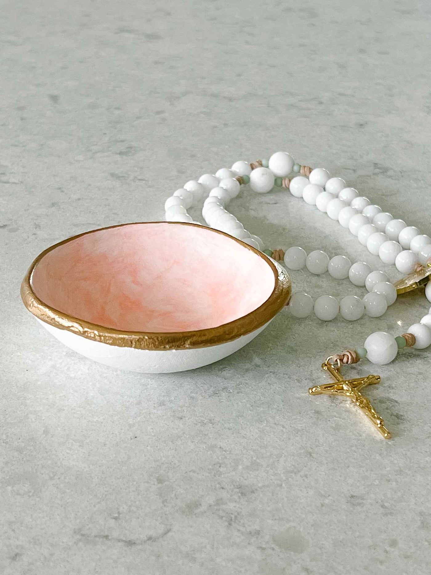 Pink Rosary Dish