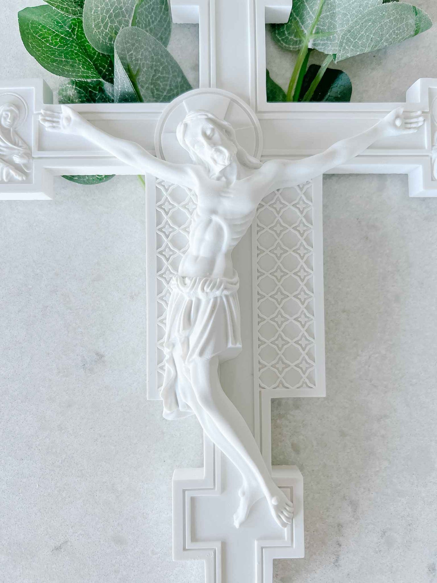 White Florentine Crucifix