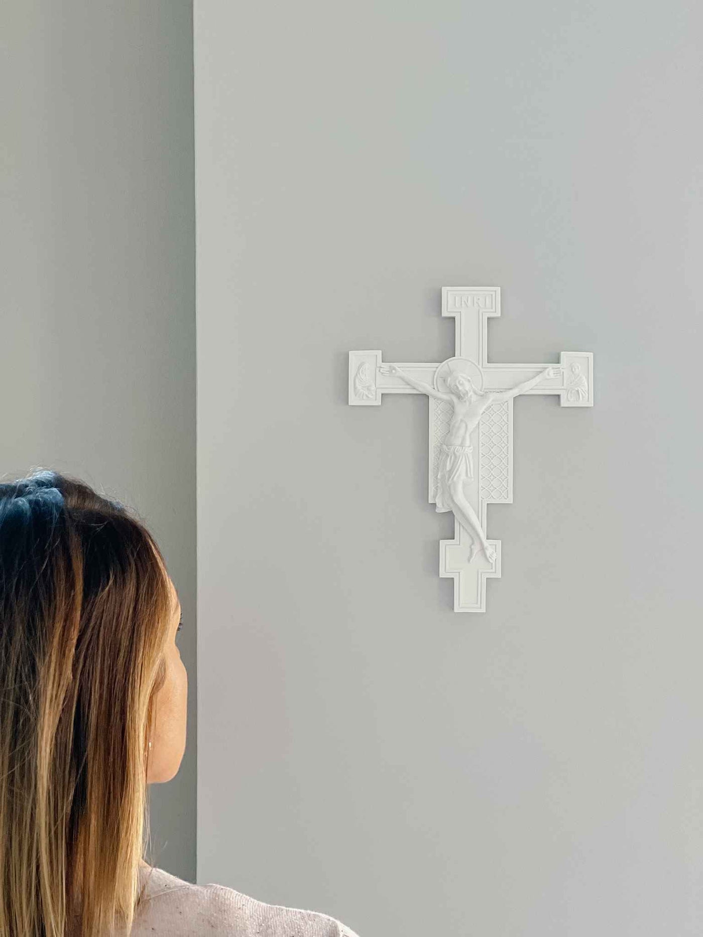 White Florentine Crucifix