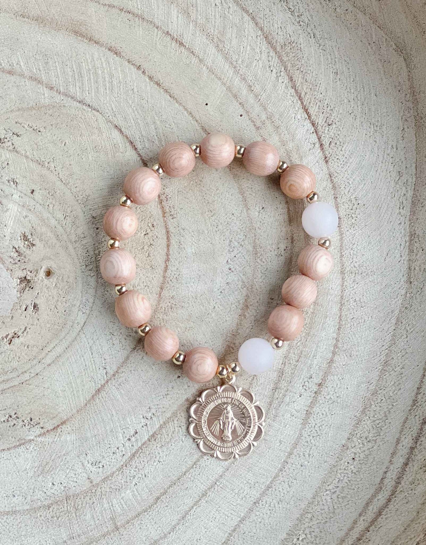 Rose Quartz Rosary Bracelet