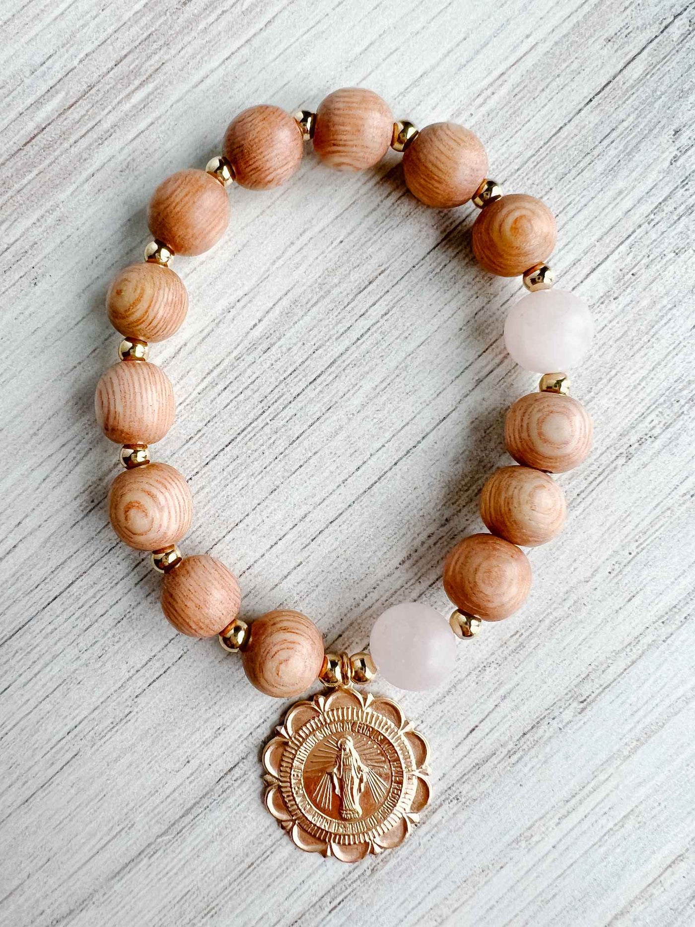 Rose Quartz Rosary Bracelet