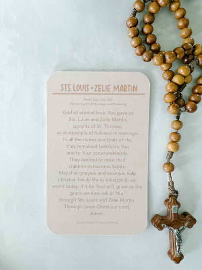 Sts. Louis and Zelie Martin - Prayer Card