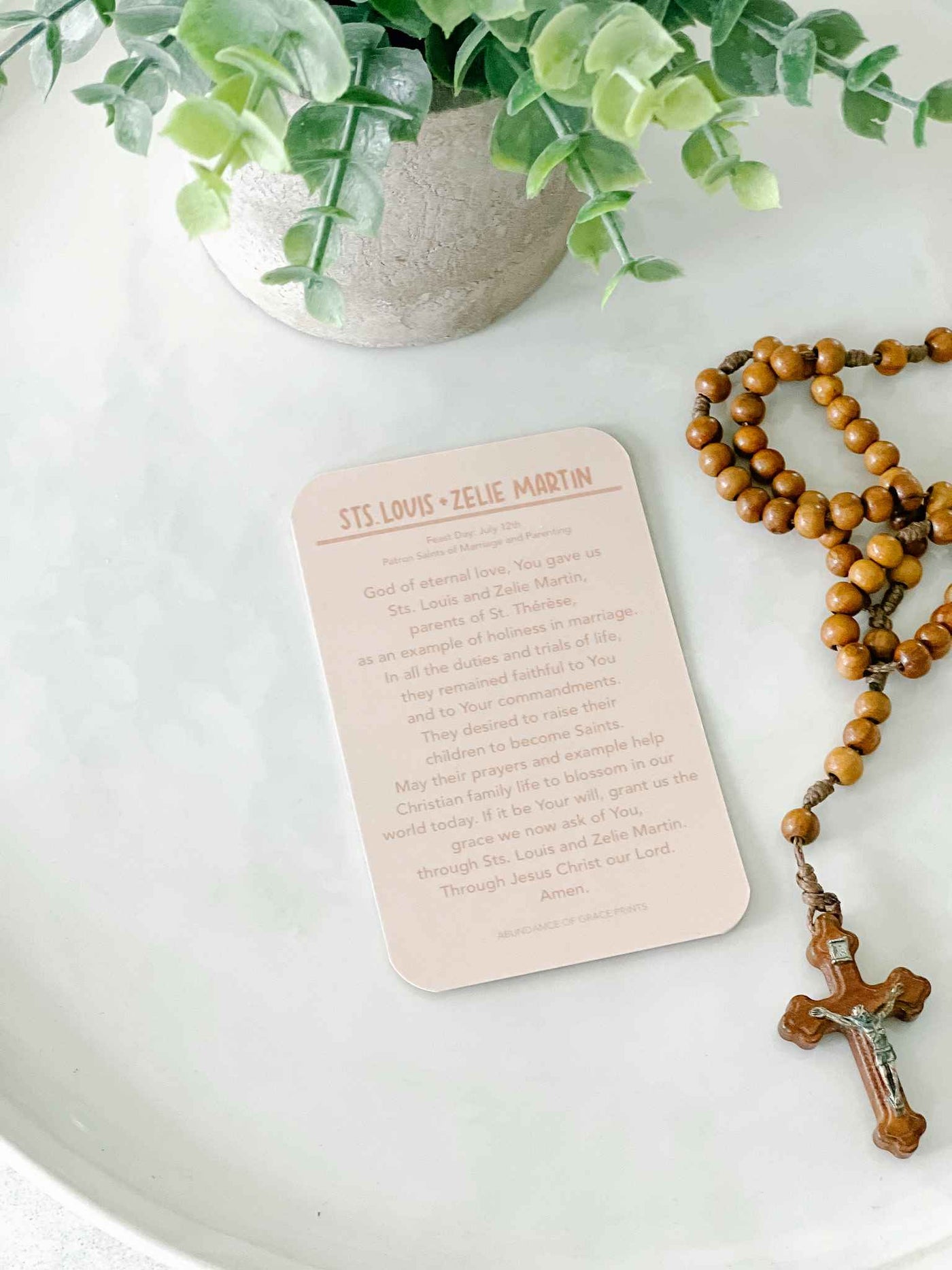 Sts. Louis and Zelie Martin - Prayer Card