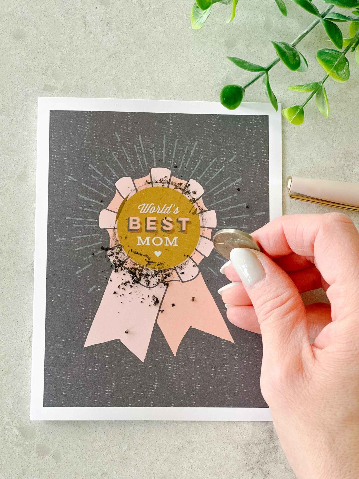 Worlds Best Mom - Scratch off Mother's Day Card