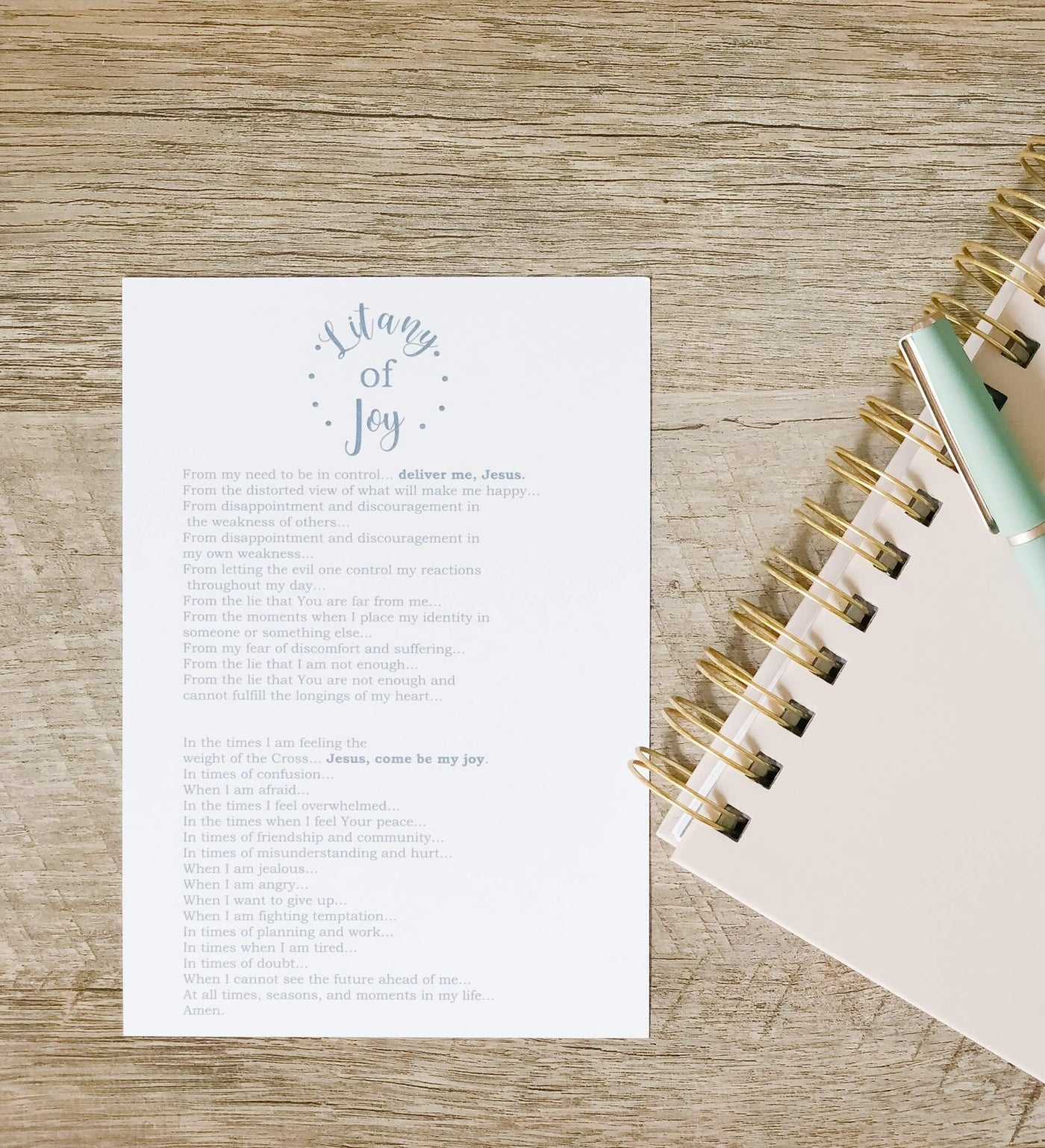 Litany of Joy -  Printable