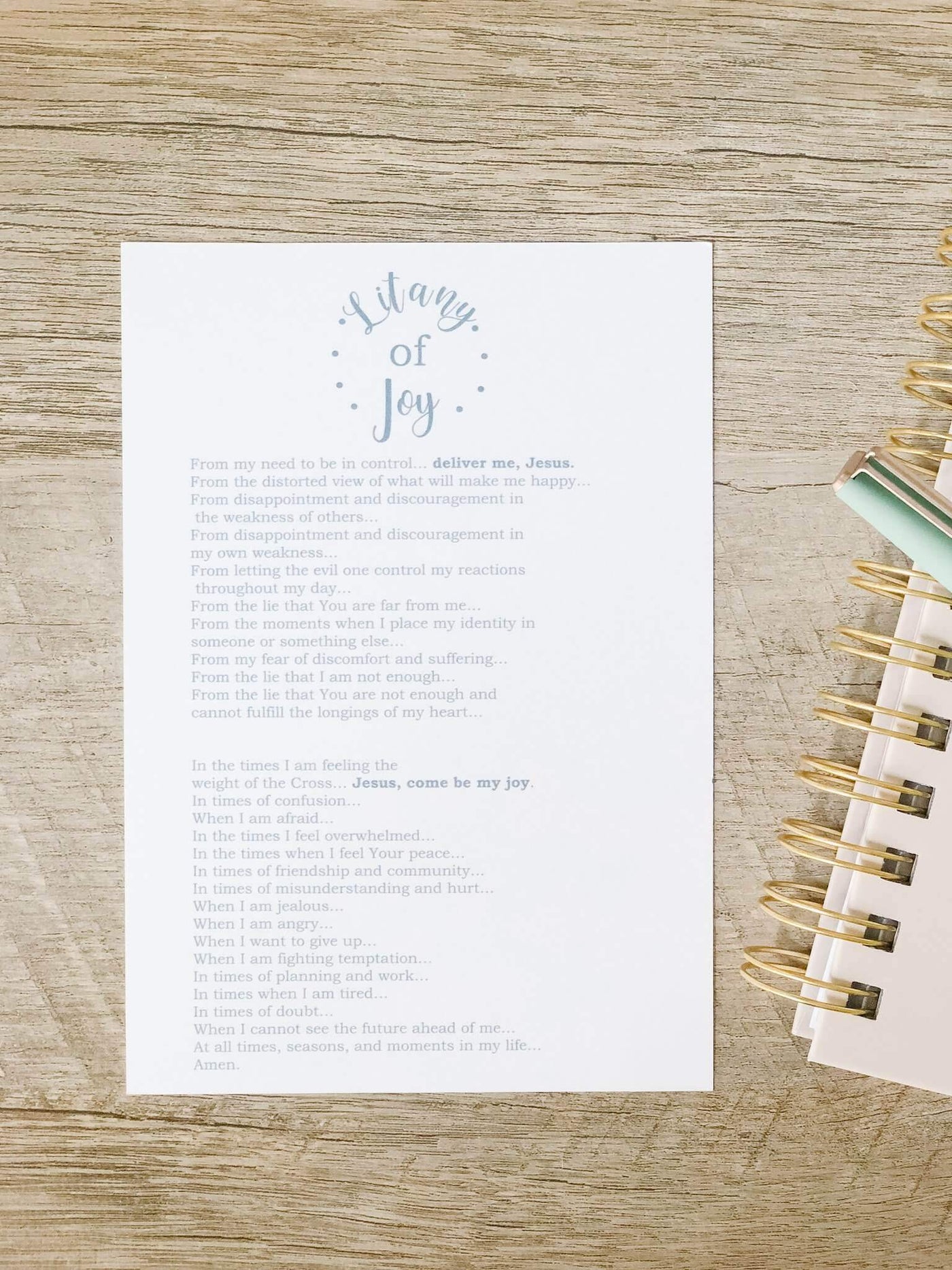 Litany of Joy -  Printable